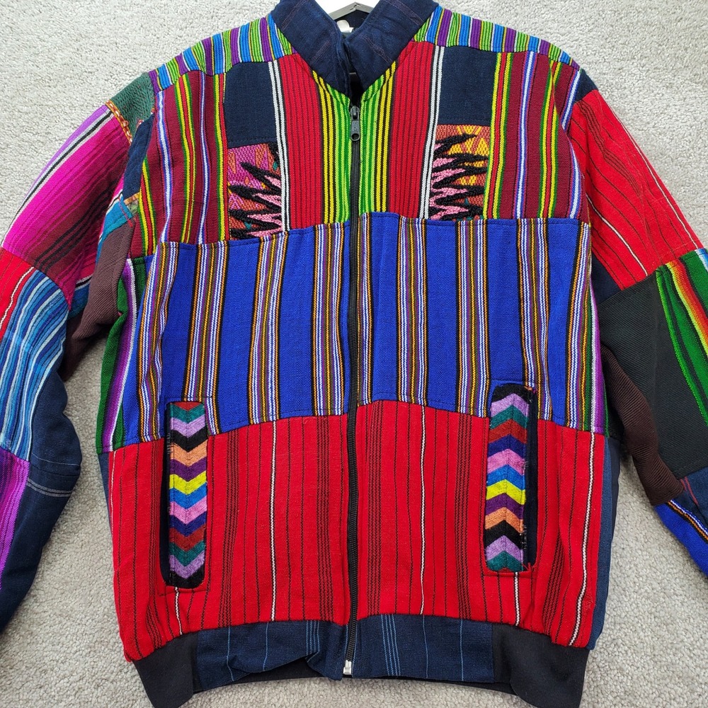 Unbranded Patchwork Bomber Jacket Mens Medium Gru… - image 1